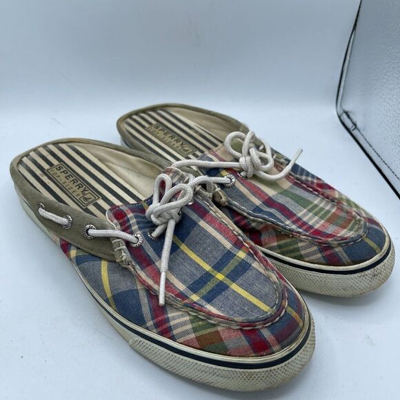 Sperry Top - Sider Mules shoes Plaid size 8 - Picture 1 of 9